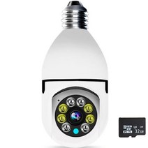 홈캠 가정용cctv 베이비캠 펫캠방수 1080P 360 와이파이 IP 카메라 베이비 모니터 스마트 홈 카메라 자동 알람 야간 투시경 양방향 음성 보안 보호, 32GB 카드 포함