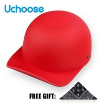 스미스헬멧 헬멧 여름 오토바이 투구 야구 모자 레트로 빈티지 오픈 페이스 스쿠터 크루저 헬기 갱스터, XL, CHINA, Matte red