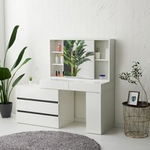 서광퍼니처 바바라 수납형 슬라이딩 화장대 세트 jf2, 바바라 수납형 슬라이딩 화장대 세트 화이트