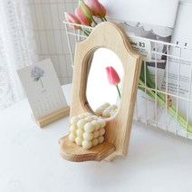 리얼 고목나무 원목 벽걸이 거울 엔틱 우드 촛대 빈티지 인테리어, 단품