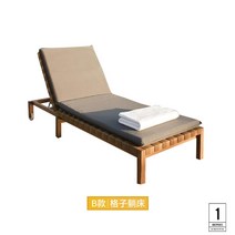 원목선베드 태닝 접이식 라탄 썬베드 리조트 풀빌라 루프탑, B형 티크 침대[쿠션 포함]