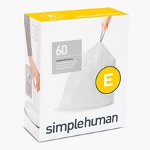 심플휴먼 휴지통 리필봉투 코드E 20리터 simplehuman Code E 60매, 1개