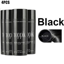 흑채 탈모 헤어라인 정수리 새치커버 Toppik-모발 섬유 다크 브라운 블랙 케라틴 스프레이 모발 성장 파우더 가발 재성장 남자 여자 헤어 3/4/5 개, [04] 4PCS Black