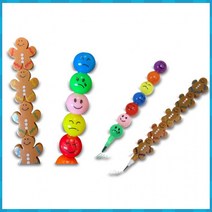 카트리지 레인보우꼬치 색연필 연필 단체선물 쿠키 스마일 키다리연필, 쿠키색연필