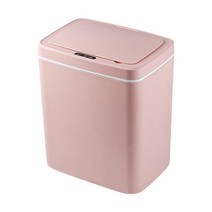 자동 스마트 센서 휴지통 원터치 인테리어 예쁜 원형 쓰레기통 유도 usb chargetouchless 쓰레기 바구니 홈 주방 욕실 쓰레기, 분홍색