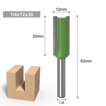 트리머날 평비트 홈파기 드릴 루터날 목공 6mm /6.35mm 생크 라우터 비트 싱글 에지 더블 스트레이트 나이프 트리머 헤드 밀링 커터, [15] 6.35X12X30mm