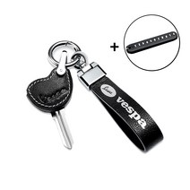 라이더무드 베스파 바이크 레더 키 커버 키링 세트 가죽 케이스 홀더 폰넘버키링포함 GTS300 스프린트 프리마베라, 블랙세트