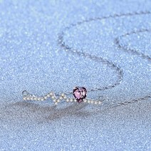 목걸이 여자 순은조 고급 창의성 사랑의 심장 박동 목걸이 쇄골 목걸이 펜던트 머리 장신구