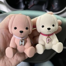 차량용 강아지 이니셜 석고 자동차 방향제, 핑크, 원형, 라튤립, 1개