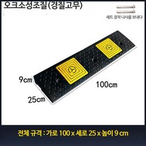 도로 경계 블럭 슬로프 패드 고무 오르막 삼각 경사 패널로, A 100-25-9cm