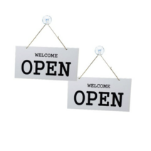 오픈 클로즈 블랙 + 화이트 안내 표지판 양면용, OPEN, CLOSED, 8개