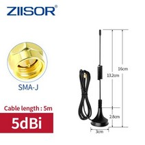GSM/GPRS/CDMA/2G 전 방향 고 이득 NB-IoT 채프 안테나 SMA 순수 구리 내부 바늘/무선 모듈, Cable Length 5m