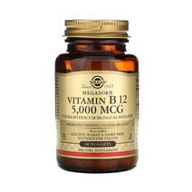 솔가 Solgar 설하 비타민 b12 5000 mcg 60 너겟, 1개, 기본