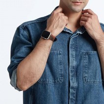 재고정리 이태리 Camo leather 애플워치호환 가죽스트랩, 카키, 42-44-45mm