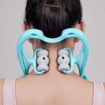 Multifunction Neck Massager Therapy Shoulder/Body 6 Trigger Point Roller Self-Massage Tool Relieve H, 02 Blue-3 Ball