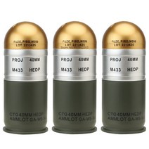 미니피규어진열장 M433 HEDP 40mm 카트리지 더미 수류탄 모델 미니 보관 케이스 에어소프트 디스플레이 장식 군사 팬 컬렉션 장난감 선물, [02] 3PCS