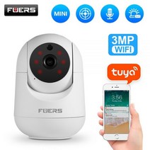 Fuers 투야 스마트 홈 실내 와이파이 무선 감시 오디오 캠 CCTV 자동 추적 보안, 3MP camera_American regulation