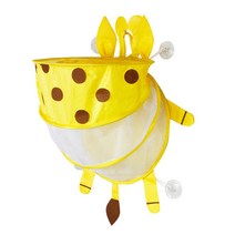 GHSHOP 만화 아기 목욕 장난감 보관 어린이 욕실 장난감 주최자 가방 모양 목욕 장난감 홀더 욕조 장난감 그물 가방, 노란색, 지름 32cm(12.6인치), 나일론