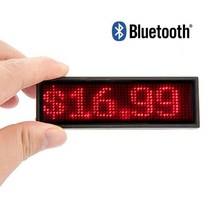 LED간판 영업중 차량용 명찰 이름표 미니전광판 블루투스 픽셀 이름 배지 디스플레이 및, 빨간색 텍스트