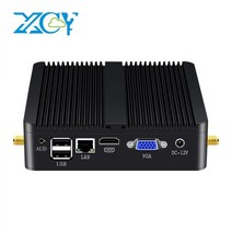 미니컴퓨터 XCY 팬리스 미니 Pc 인텔 컴퓨터 코어 i5 4200U i3 5005U 기가비트 이더넷 승 10 리눅스 씬 클라이언트 데스크탑 Minipc 마이크로 Nuc PC, 4G RAM 128G SSD WiFi, Core i3 4005U