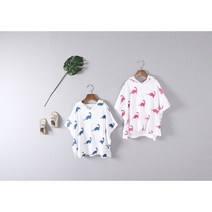 타올지 면 썸머 공룡 비치타올, 블루, S(3-4세)