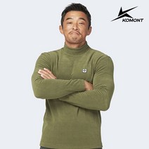 [코몽트] 남성 기모 반목 티셔츠 (카키)