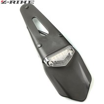 오토바이 Enduro Trial Bike Fender 12 LED 브레이크 정지 리어 테일 라이트 미등 스쿠터 모토 턴 시그널, 02 silver