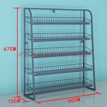 철제 펜트리 선반 진열대 과자 편의점 슈퍼마켓 마트 스낵 수납 간식, H두꺼운회색60x15x67