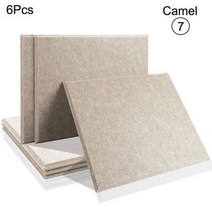 흡음판 사운드 흡수 벽 패널 아트 6 Pcs 도어 씰 스트립 방음 소재 음악 스튜디오 음향 절연, Rectangle, 7--Camel, 0.8cm Medium Density