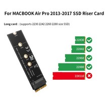 TISHRIC-NVME M.2 어댑터 PCI-E M 키-SSD 맥북 에어 프로 2013-2017 컨버터 라이저 카드 지원 2280 하드, 02 Long card