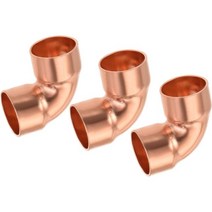 MECCANIXITY 90도 엘보 구리 파이프 피팅 브레이징 연결 1.6cm58인치 ID HVAC 냉각 장비용 3개 팩, 5/8 Inch