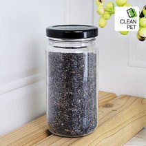 크린페트 밀폐용기 250ml 다용도 원형 식품용기, 금속캡 블랙