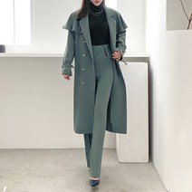 럭셔리 엘걸 가벼운코트 1월하객룩 라인어디션 싱글모임 트렌치 라우렐코트 트랜치 20대여성 30대여성