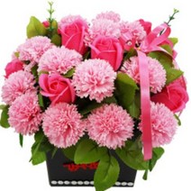 지나로즈 어버이날 스승의날 카네이션 꽃바구니 비누카네이션 비누꽃바구니, 핑크플라워