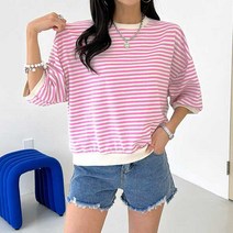 베베 단가라 반팔 맨투맨 여성용