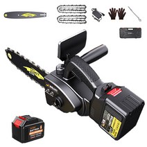 무선 전기톱 충전식 엔진톱 초경량 체인톱 소형 전동 벌목 독일기술 대용량 배터리, 12인치/10셀 배터리x1/체인x2
