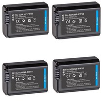 5팩 6800mAh NP-FW50 카메라 배터리 세트 소니 AlphaA6000A6500A6300A6400A7A7IIA7RIIA7SIIA7SA7S2A7R, 04 4PCS