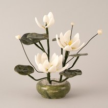 승진 영전 축하 감사 이사 집들이 선물 / 아토제이드 옥꽃 로투스 3송이, 화이트