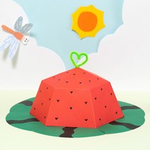 만들기자랑 여름 수박모자 종이 만들기 재료 diy 썬캡 키트 미술 공예재료 꾸미기 종이모자, 수박모자만들기