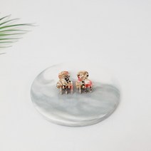 프랑스핀 호피 마블 동백이 착용 포인트 미니 헤어 집게핀 (2개1세트)