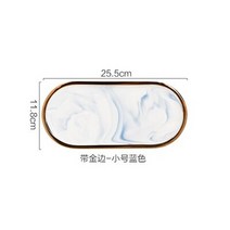 케이크트레이 3단 디저트 애프터눈티세트 스탠드 디저트접시 북유럽 대리석 질감 세라믹 타원형 서양 요리 보석 보관, 5