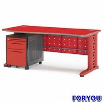 Foryou2761 퍼즐 일자형책상 컴퓨터책상 조립식책상 책상 책장 책꽂이, 레드 레드