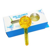 [두빛나래몰] 피부 탄력 마사지기 갈바닉 고주파 초음파 홈케어 뷰티 괄사 피부 관리기 워터 필링 개몫 대형 뷰티 아이스 하키 에너지 냉각 아이스 글로브 워터 웨이브 얼굴과 눈, 1 개 노란색