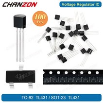 100PCS TO-92 SOT-23 TL431 온트롤러 가능 정밀 전압 레귤레이터 IC 트랜지스터 가변 레퍼런스 집적 회로 BJT, CHINA, 100PCS TL431 SOT23
