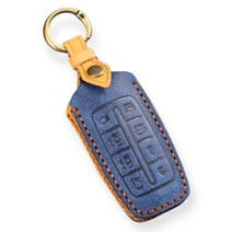 스마트플러스 제네시스 스마트키 케이스 키홀더 키링, 베지터블탠 블루, 제네시스 8버튼