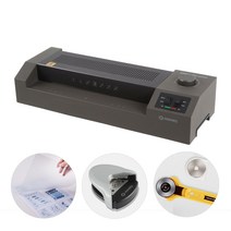 카피어랜드 프로라미 코팅기 다크그레이 A3 4롤러 고급형 스틸 HC-4330 +코팅지+코너라운더+롤러커터, HC4330-black