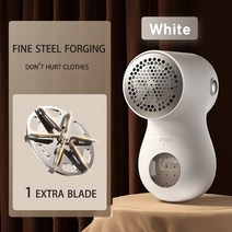 휴대용 전기 펠렛 린트 리무버 의류용 USB 충전식 가정용 헤어볼 트리머 퍼즈 스웨터 패브릭 면도기, 04 White-1 Extra Blade