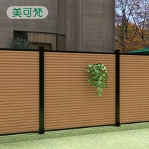 씽로드 대형 부식 방지 플라스틱 패널 알루미늄 나무 화단 방부목 울타리 정원 울타리 정원 펜스 가든, 단일사이즈, 목재색실버1.8m×1.8m