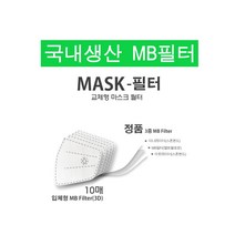 교체용 마스크 3중 MB필터 / 미세먼지 차단용 필터 / 새부리형 필터, 여성용