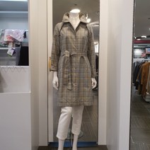 올리비아로렌 후드 체크 롱기장 점퍼 VVCCLXS2271